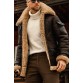 Mens Camel Bomber  Aviator Shearling Fur Pilot Hooded Brown Real Leather Winter Jacket Handmade Vintage Stylish Flying Leather Jacket