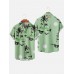 Green Coconut Tree Print Summer Casual Men's Short Sleeve Shirt