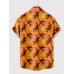 Burning Nightfall and Coconut Trees Printing Hawaiian Men's Short Sleeve Shirt